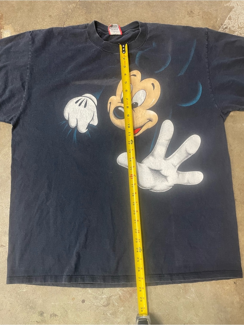 Vintage 90s Disney Big Mickey AOP Faded T-Shirt - Picture 7 of 8